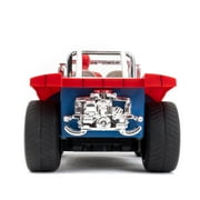 Jada Spider-Man Buggy RC with Non-Removable Spider-Man Figure – 7, Turbo Button, Full-Function Remote Control, Ages 6+, Red/Blue
