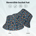 thumbnail image 2 of KLL Playful Foxes Forest Blues Bucket Hat for Women Men Packable Travel Beach Sun Hat Outdoor Rave Accessories Reflective Fisherman Cap, 2 of 7