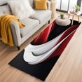 thumbnail image 3 of Abstract Stitching Area&nbsp;Rug 2x6ft Gary Black Red Water Ripple Non-Slip&nbsp;Washable Square&nbsp;Rugs Soft Felt Indoor Floor Mat for Bedroom Kitchen Living Room Bathroom, 3 of 9