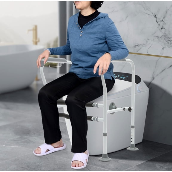 Toilet Frame Grab Bars Safety Rail Seat Handicap Assist Senior Arm Rest