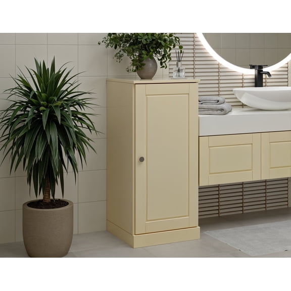 Palace Imports 100% Solid Wood 16.5" Bathroom Cabinet with Solid Door, Yellow