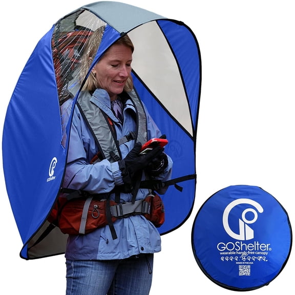 Hands Free Umbrella by Go Shelter - Self Shelter Canopy Cover for Photographers, Outdoor Activities, Sporting Events, Rain or Sun Shade - Maximum Elbow Room