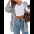 thumbnail image 2 of Cárdigan Extragrande de Punto Suave para Mujer con Bolsillos Gris L, 2 of 7