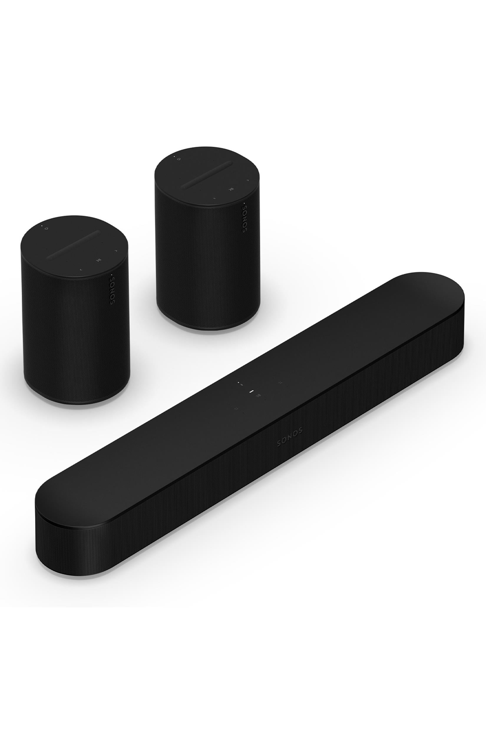 Sonos Surround Set Beam (Gen 2) Soundbar and Pair of 100 Wireless Smart Speakers (Black) - Walmart.com