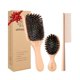 thumbnail image 1 of wonima11 Pure Boar Bristle Hair Brush Set with Wide-Tooth Comb,Natural Beechwood Detangling Kit for Shine & Frizz Control,Gift for Women & Men, 1 of 1