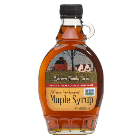 BROWN MAPLE SYRUP DARK VERMONT GRADE A, 8 OZ (Best Vermont Maple Syrup)