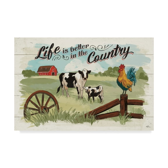 Trademark Fine Art 'Farm Life I on Wood' Canvas Art by Janelle Penner