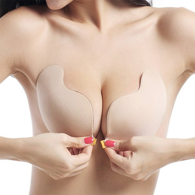 Dicasser 3 Pack Self Adhesive Invisible Bra Push Up Backless Strapless  Magic Sticky Bras for Women 