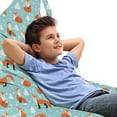 thumbnail image 1 of Fox Lounger Chair Bag, Winter Themed Repetitive Pattern of Wild Animal Pine Trees, High Capacity Storage with Handle Container, Lounger Size, Seafoam Pale Vermilion, by Ambesonne, 1 of 5
