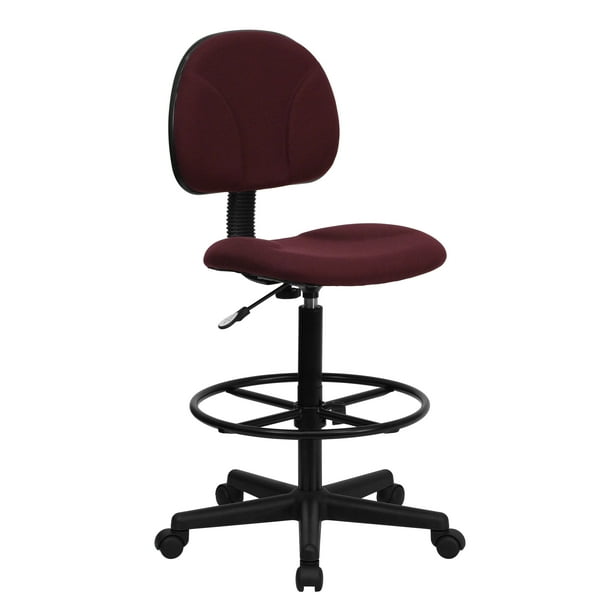 Flash Furniture Burgundy Fabric Drafting Chair (Cylinders 22.5''27''H