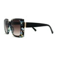 thumbnail image 3 of Square Mod Designer Chic Plastic Fashion Butterfly Sunglasses Blue Tortoise Brown, 3 of 4
