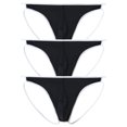thumbnail image 2 of TANBOM Men's Low Rise Tagless Breathable Contour Pouch Thong Underwear, Black, 3-Pack, XXL, 2 of 6