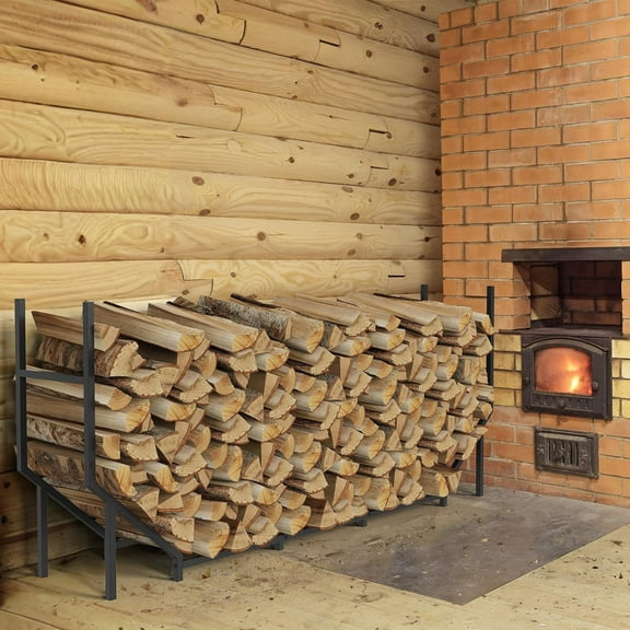 6ft Heavy Duty Firewood Rack, Adjustable Metal Log Holder for Indoor & Outdoor, Fireplace Wood Storage Stand with Elevated Base to Keep Wood Dry