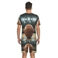 thumbnail image 6 of joogoo Men's Pajama Set Basketball V-Neck Pj Shorts Set 2 Piece Loungewear Sleepwear S, 6 of 7
