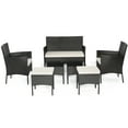 thumbnail image 3 of Costway 7pcs Patio Rattan Sofa Furniture Set Table Ottoman Metal Cushioned Outdoor Pool, 3 of 10