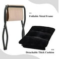 thumbnail image 4 of 15 Inch Folding Ottoman Set of 2, Foldable Footrest Stool for Couch, Small Foot Stool for Sofa, Accent Padded Ottomans for Living Room Bedroom Black, 4 of 8