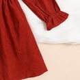 thumbnail image 4 of Splozh Baby Girl Dress Toddler Girl Fall Winter Clothes Corduroy Ruffle Long Sleeve Vintage Dress Little Girl Outfit Red,12-18 Months, 4 of 6