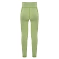 thumbnail image 2 of Yartina Kids Girls Stretch Solid Color High Waist Gym Yoga Leggings Sports Tights Athletic Pants with Green 160, 2 of 8