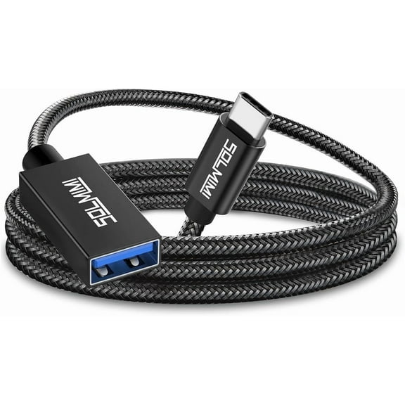 SOLMIMI USB C Female to USB Male Adapter Cable (4 ft) -USBC to USB Adapter with 5Gbps Data Transfer for Laptop, PC, Flash Disk, USB C Headphone