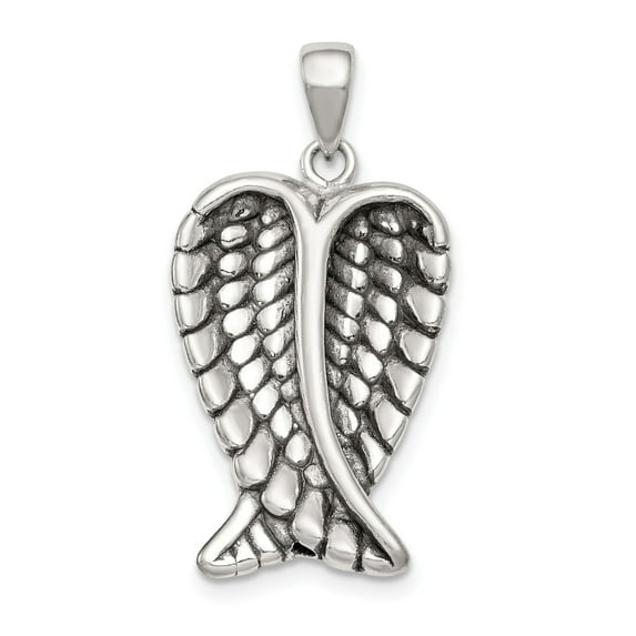 Sterling Silver Antiqued Wing Pendant