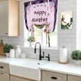 thumbnail image 5 of Happy Easter Balloon Curtains for Living Room/French Door, Bunny Eggs Spring Mushrooms Plants Purple Plaid Tie Up Curtains 63 Inch Length Energy Saving Kitchen Curtains Shades for Windows 42"x63", 5 of 8
