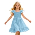 thumbnail image 7 of Tfken Soft Dresses Girls Comfy Holiday Travel Girls Sleeveless Dresses Elegant Solid Color A Line Child Classic Clothes Size 5-6 Years, 7 of 7