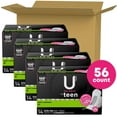 thumbnail image 2 of U by Kotex Balance Sized for Teens Ultra Thin Pads with Wings, Heavy Absorbency, 56 Count (4 Packs of 14) (Packaging May Vary), 2 of 3