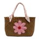 thumbnail image 1 of Bolso Flores Tejer Hombro Paja Mujeres Elegantes () Rosa, 1 of 9