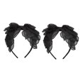thumbnail image 5 of 2 uds. Diadema con lazo de malla negra, cómoda diadema con lazo de princesa a la moda para mujer, diadema con lazo, accesorios para el cabello, 5 of 5