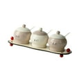 thumbnail image 4 of WeiLaiKeQi Ceramic Condiment Jars Countertop Sugar Bowl for Kitchen Counter Spice B, 4 of 9