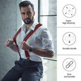 thumbnail image 2 of Men's Suspender Trousers Braces with Strong 2 inch Wide 4 Clips Heavy Duty for Men X Style Adjustable Suspenders, 2 of 7