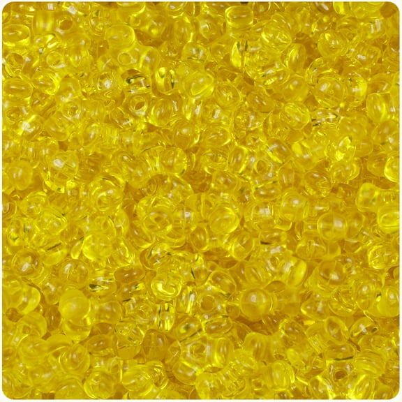 BeadTin Dark Yellow Transparent 11mm TriBead Craft Beads (500pcs)