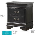 thumbnail image 2 of Glory Furniture Louis Phillipe 2 Drawer Nightstand in Black, 2 of 6