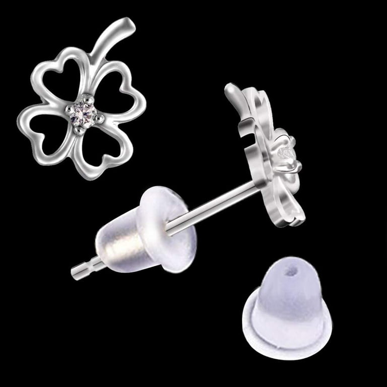  Clear Earring Back 4 mm Flower Silicone Clear Earring