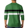 thumbnail image 5 of Men's St. Patrick's Day Irish Henley Shirt 3/4 Sleeve Color Block Clover Top, 5 of 7