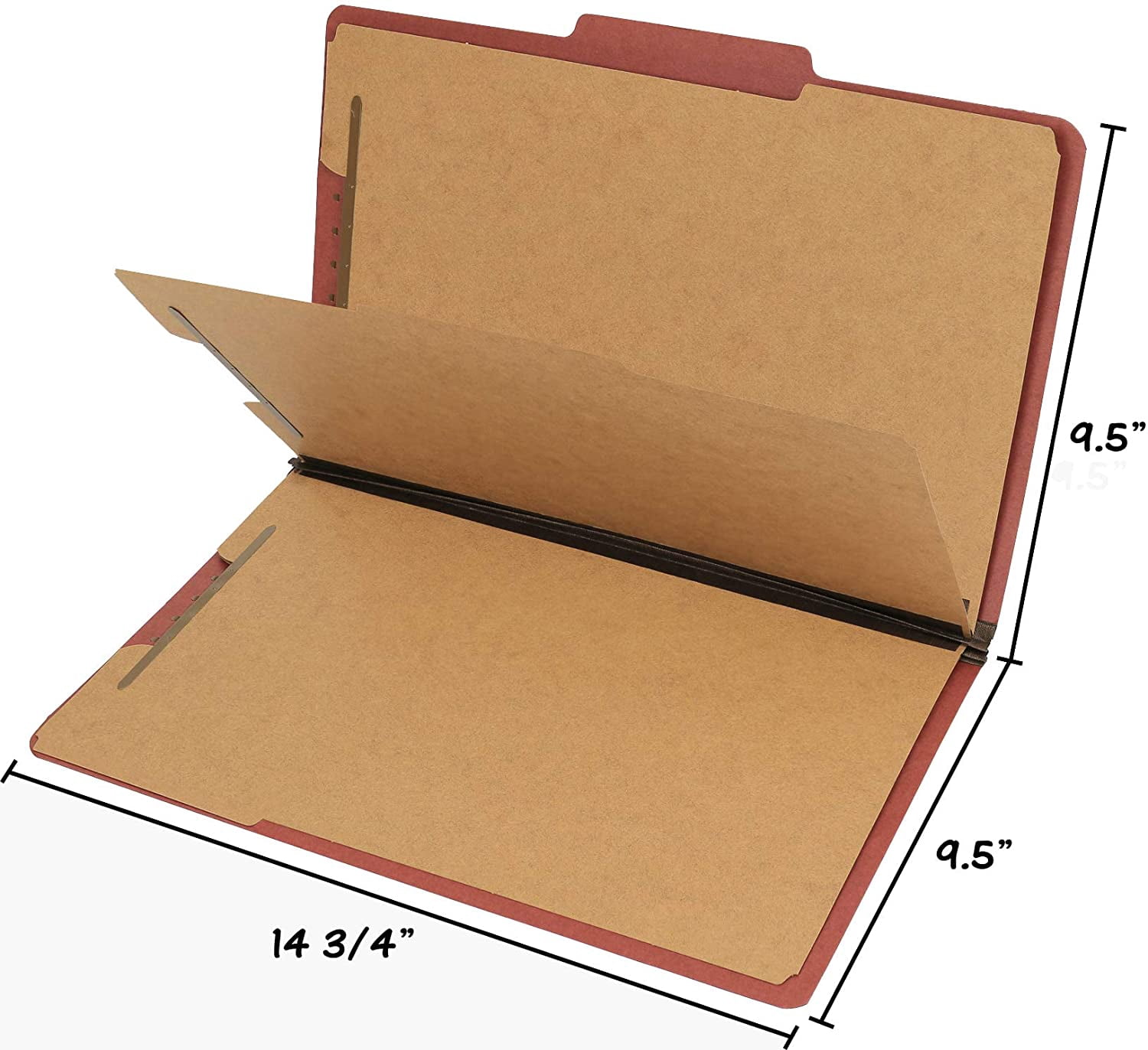 Pendaflex Classification File Folders 3 Dividers 2" Embedded Fasteners Legal Size Red Pack of 10