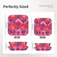 thumbnail image 3 of Multi-Size Leather Tray Four Corners Four Button Design Anti-Scratch Waterproof Convenient Cleaning Convenient Storage Palevioletred Moroccan Trellis Hand-Drawn Sketch_2 Medium, 3 of 8