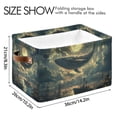 thumbnail image 4 of Yayeee Canvas Storage Basket with Handles for Shelves Fabric Bins Closet Organizer, Whale and Moon, 4 of 8
