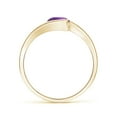 thumbnail image 2 of ANGARA Natural Semi Bezel-Set Solitaire Round Amethyst Bypass Ring in 14K Yellow Gold for Women (Size-6mm) | February Birthstone, Birthday, Anniversary, Jewelry Gift for Women | Natural Amethyst Ring, 2 of 9