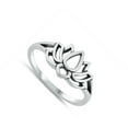 thumbnail image 4 of Oxidized Lotus Flower Leaf Yoga Blossom Ring 925 Sterling Silver Band Jewelry Female Male Size 4, 4 of 4