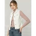 thumbnail image 2 of INSPIRE CHIC Gilet en Denim à Simple Boutonnage pour Femmes, Délavé, avec Poches à Rabat sur la Poitrine, 2 of 6