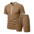thumbnail image 4 of CONZONE Men's 2 Pieces Outfits Solid Color Short Sleeve T-Shirts Shorts Set for Men Breathable Summer Tracksuit, 4 of 4