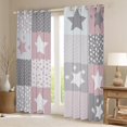 thumbnail image 2 of Feelyou Girly Grey Pink Plaid Blackout Curtains Set of 2 (52x84 Each), Fashion Polka Dots Window Curtains, Cartoon Patchwork Curtains and Drapes, Blackout Curtains Home Decor, 2 of 6