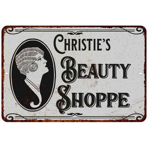 Christie's Beauty Shoppe Chic Sign Vintage Décor 12x18 Metal Sign 112180021434
