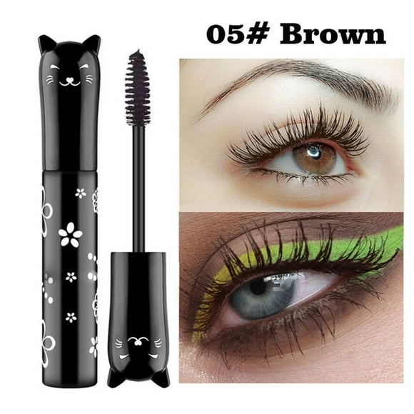 Waterproof Mascara Silk Fiber Color Mascara, Waterproof Thickening and Lengthening Colored Mascara Mascara Tubing Mascara Brown Makeup