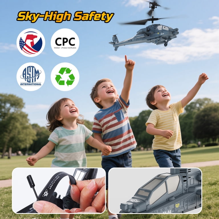 JoyStone RC Helicopter AH-64, 3 Speed Modes, Gray photo 3