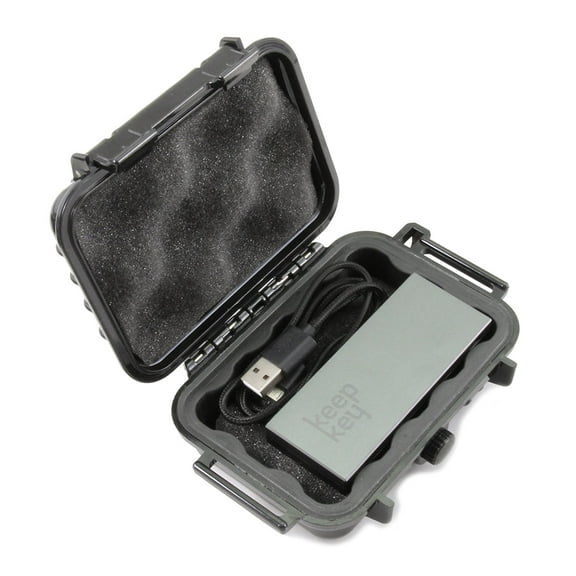 Casematix Waterproof Case fits KeepKey Bitcoin Wallet and Cryptocurrency Btc Bitcoin Wallet Hardware Charge Cable in Impact Resistant , Rugged and Waterproof within Foam Padding