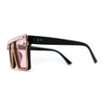 thumbnail image 4 of Full Crowned Rhinestone Flat Top Horned Diva Sunglasses Black Pink, 4 of 4