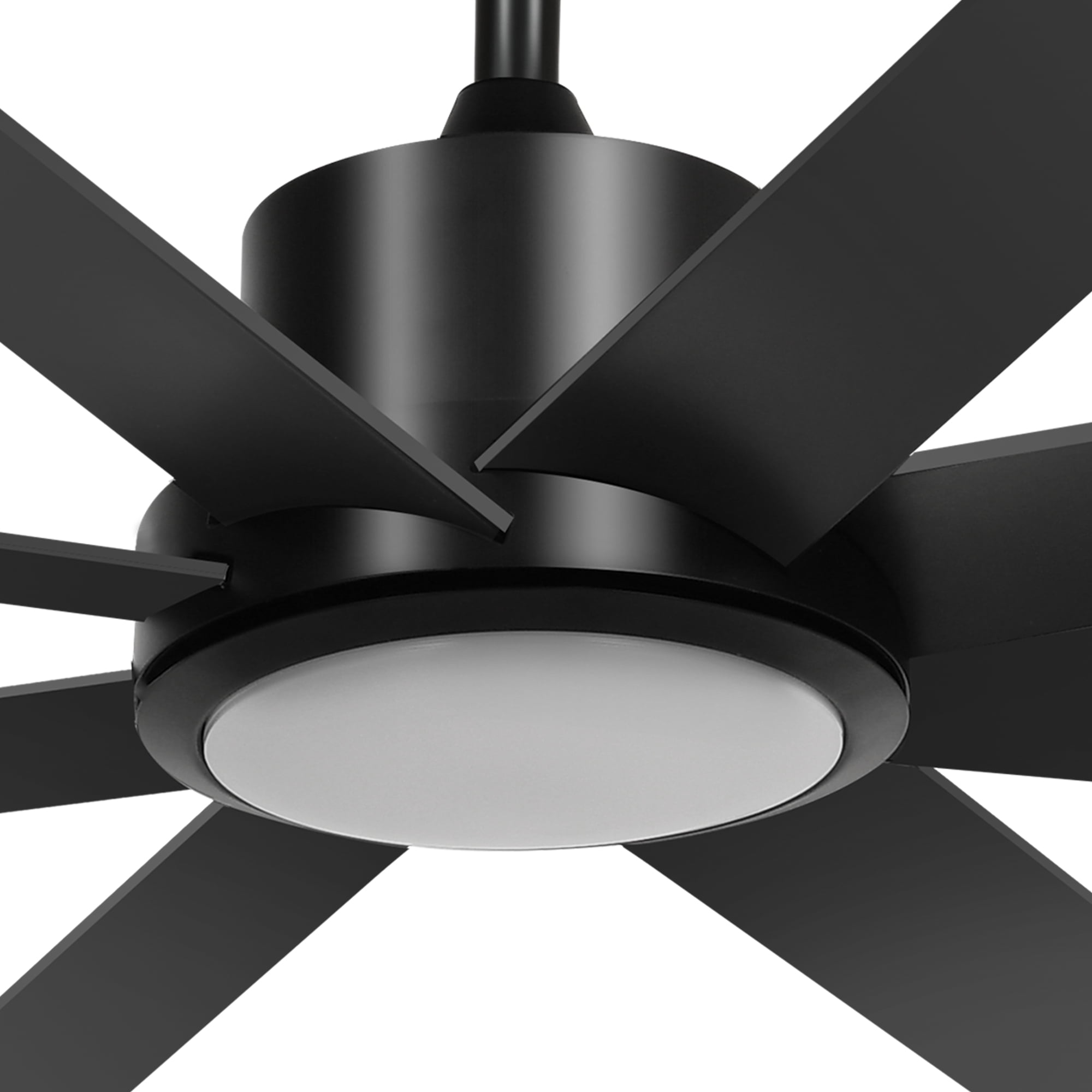 ModFusion 72" Black Ceiling Fan with LED Light & Remote, 8-Blade Industrial Design, Quiet Reversible Airflow, 3 Light Colors