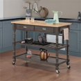 thumbnail image 2 of Pemberly Row Three-Tier Butcher Block Kitchen Cart w/Drawers in Gray Wood, 2 of 10